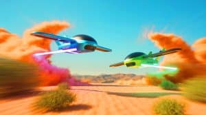 Illustration de la vitesse record atteinte par des drones innovants dans l'industrie aéronautique.