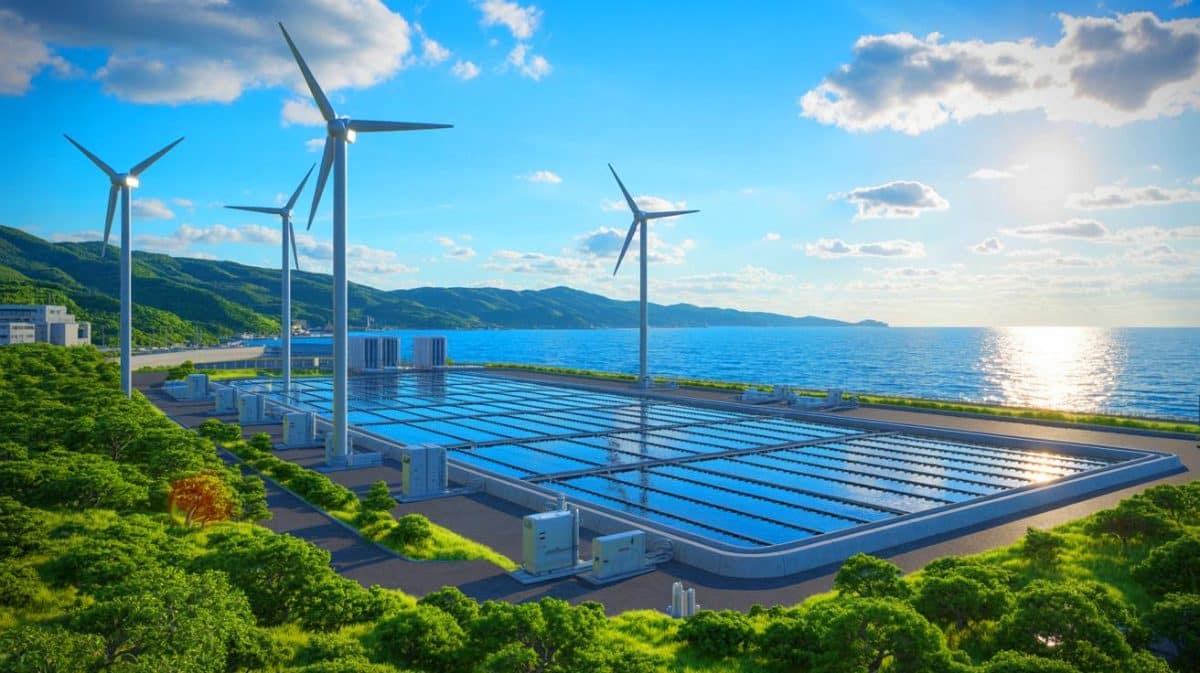 « Comment le Japon produit de l’électricité avec de l’eau salée » : une avancée scientifique qui intrigue les experts mondiaux Illustration de la première centrale osmotique japonaise à Fukuoka exploitant l'osmose pour produire de l'énergie.
