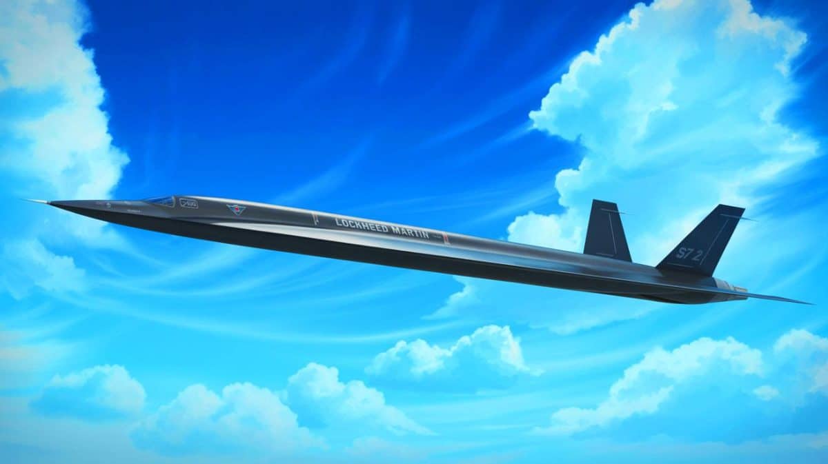Illustration de l'avion supersonique SR 72 de Lockheed Martin en vol.