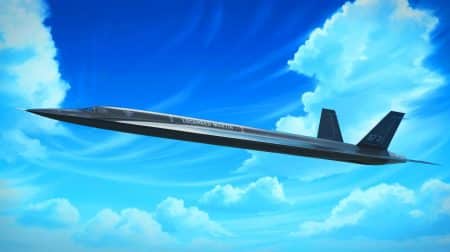 Illustration de l'avion supersonique SR 72 de Lockheed Martin en vol.
