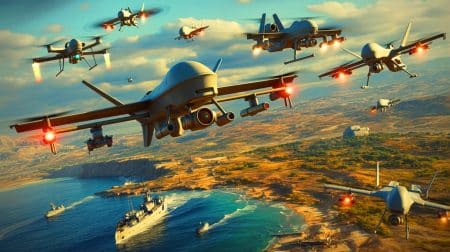 Illustration de l'utilisation stratégique des drones dans le conflit en Ukraine.