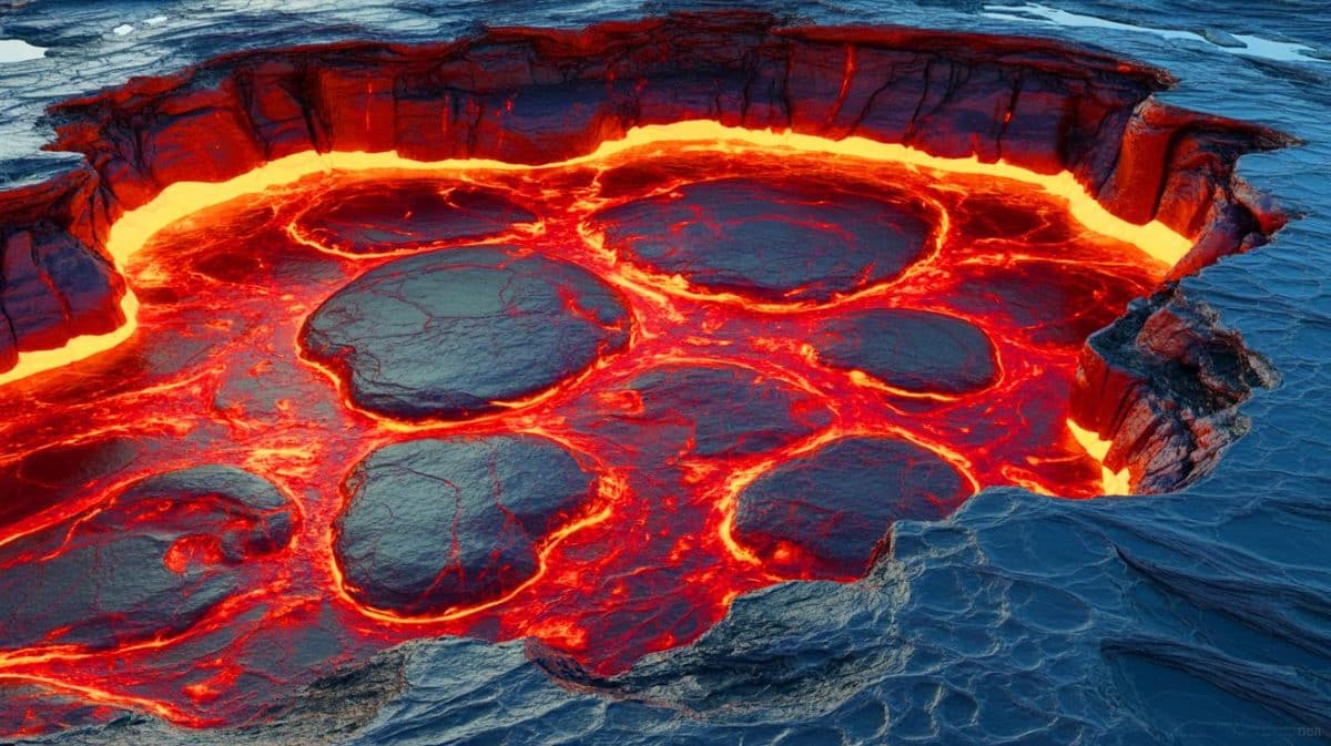 Illustration de la formation d'un océan de magma basal et des processus géophysiques associés.