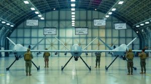 Illustration de l'impact financier des drones militaires sur les budgets de défense.