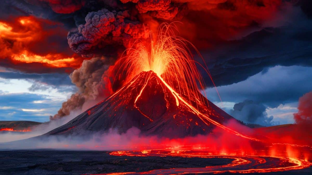 « Les supervolcans s’éveillent » : Stromboli et Eyjafjallajökull menacent le monde d’éruptions cataclysmiques selon les scientifiques Illustration de l'activité éruptive potentielle d'un supervolcan et ses conséquences climatiques globales.