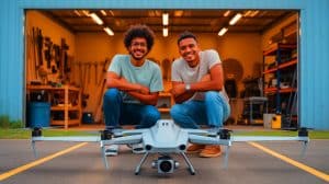 Illustration de Peregreen 2, le drone le plus rapide du monde construit par un duo père-fils.