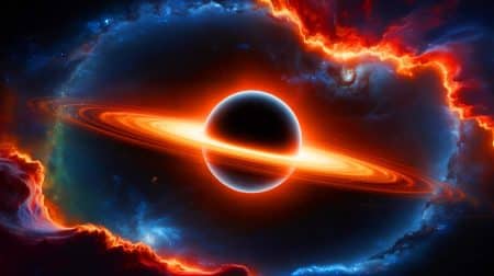 Illustration de la découverte d'un trou noir ultramassif influençant l'évolution des galaxies.