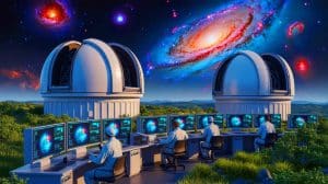 Illustration de l'analyse des trous noirs grâce à l'intelligence artificielle.
