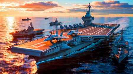 Illustration de la relance stratégique du projet d'un second porte-avions pour la Marine nationale française.