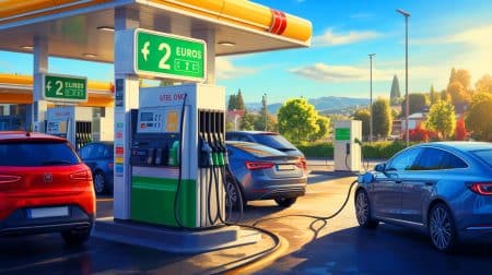 Illustration de l'impact de la taxe carbone sur le prix des carburants fossiles.