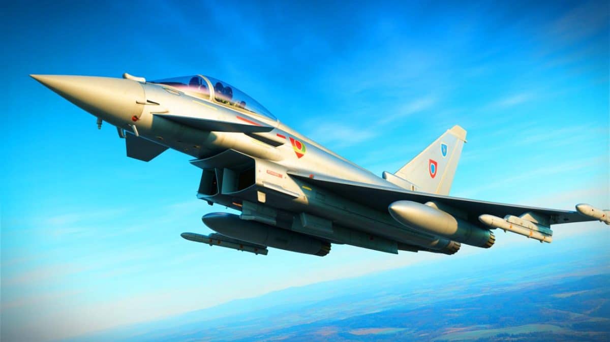 Illustration de la modernisation des Eurofighter Typhoon avec des pods de ciblage Litening 5 en Allemagne.
