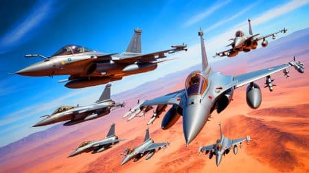 Illustration de l'exercice aérien Marathon 25 entre le Maroc et la France, mettant en lumière la coopération militaire.