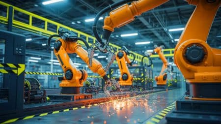 Illustration de l'accident industriel impliquant un robot Tesla dans l'usine de Fremont.