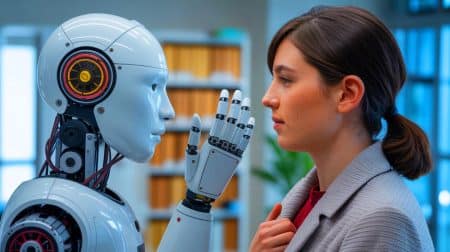 Illustration de la robotique humanoïde confrontée aux défis des structures rigides.