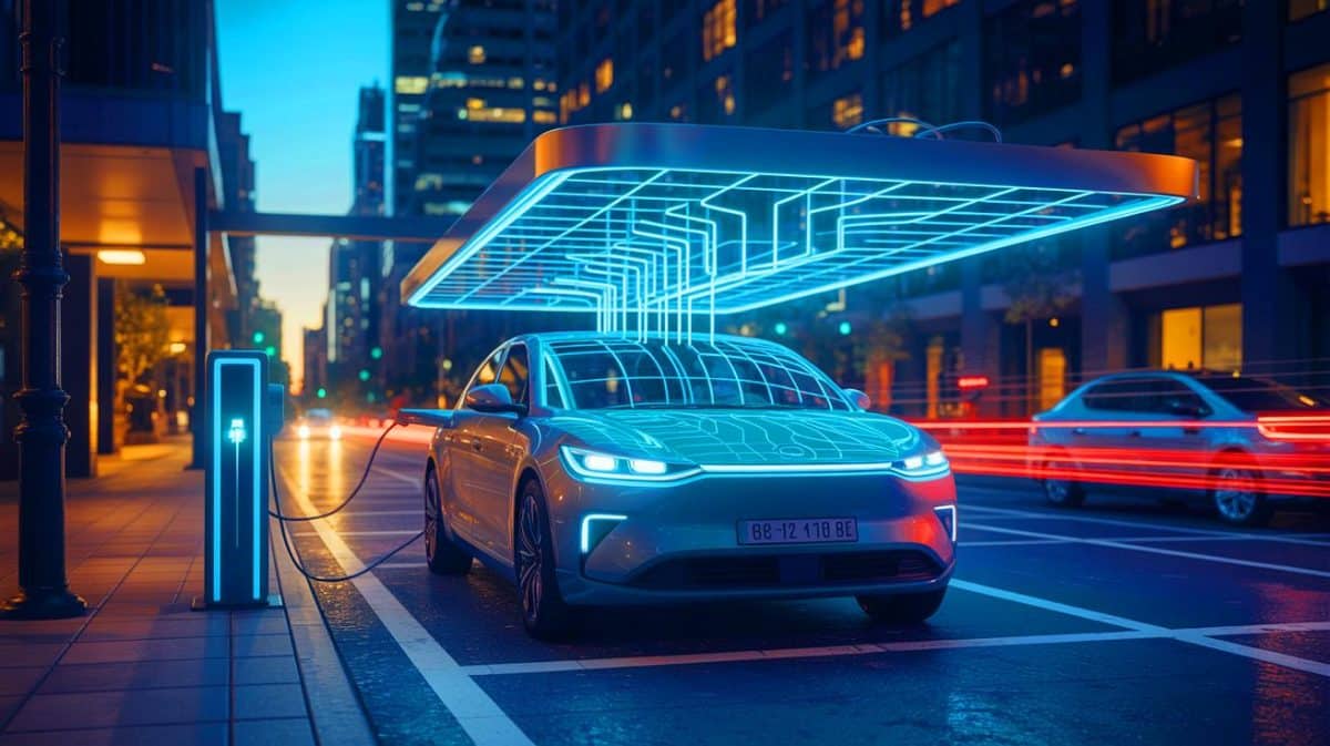 « Et si votre voiture devenait une centrale électrique ? » : la technologie V2G qui pourrait stabiliser le réseau américain Illustration de l'intégration des véhicules électriques comme ressources énergétiques dans le réseau électrique.