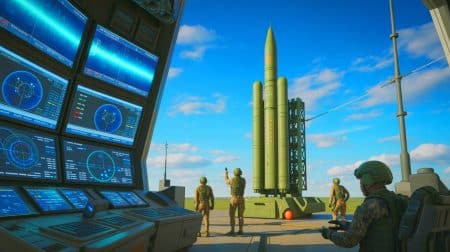 Illustration de la présentation des nouveaux missiles balistiques FP-7 et FP-9 par l'Ukraine.