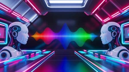 « Les IA parlent entre elles dans un langage sonore incompréhensible » : le mystère grandit autour du code “Gibberlink” Illustration de la conversation entre deux intelligences artificielles utilisant un langage sonore incompréhensible pour les humains.