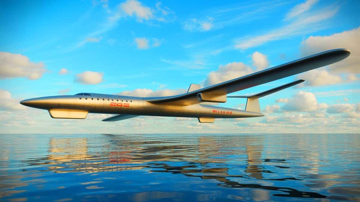 « Pékin dévoile le “Monstre de Mer de Bohai” » : un ékranoplan secret inspiré de la technologie militaire de l’ex-URSS Illustration de l'ékranoplan chinois « Bohai Sea Monster » évoluant au-dessus de l'eau grâce à l'effet de sol.