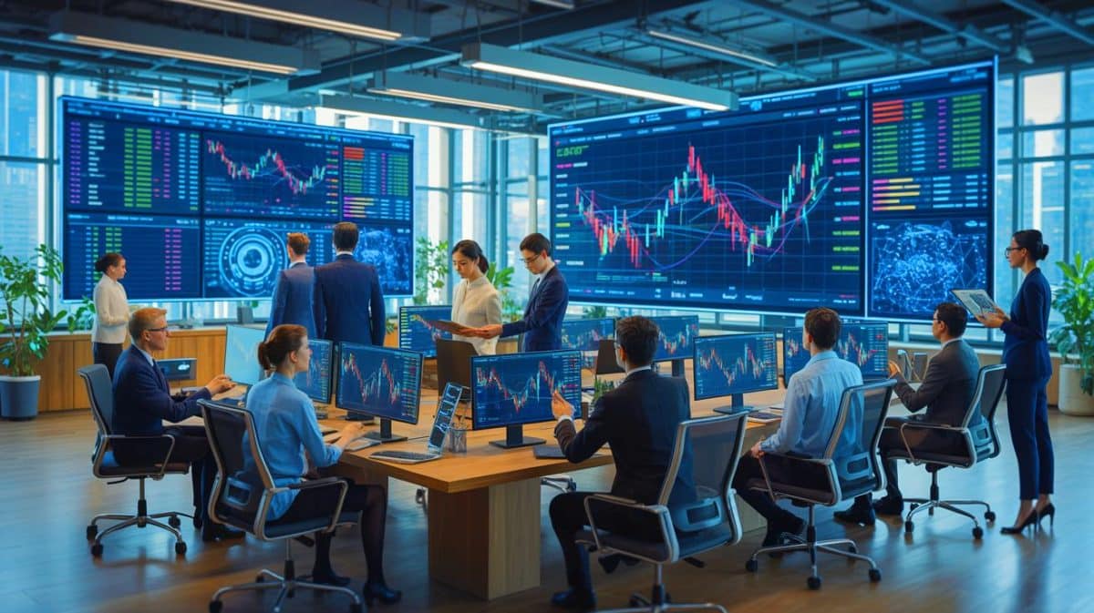 Illustration de l'intégration de l'intelligence artificielle dans la gestion financière des entreprises.