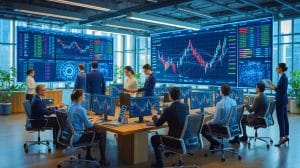 Illustration de l'intégration de l'intelligence artificielle dans la gestion financière des entreprises.