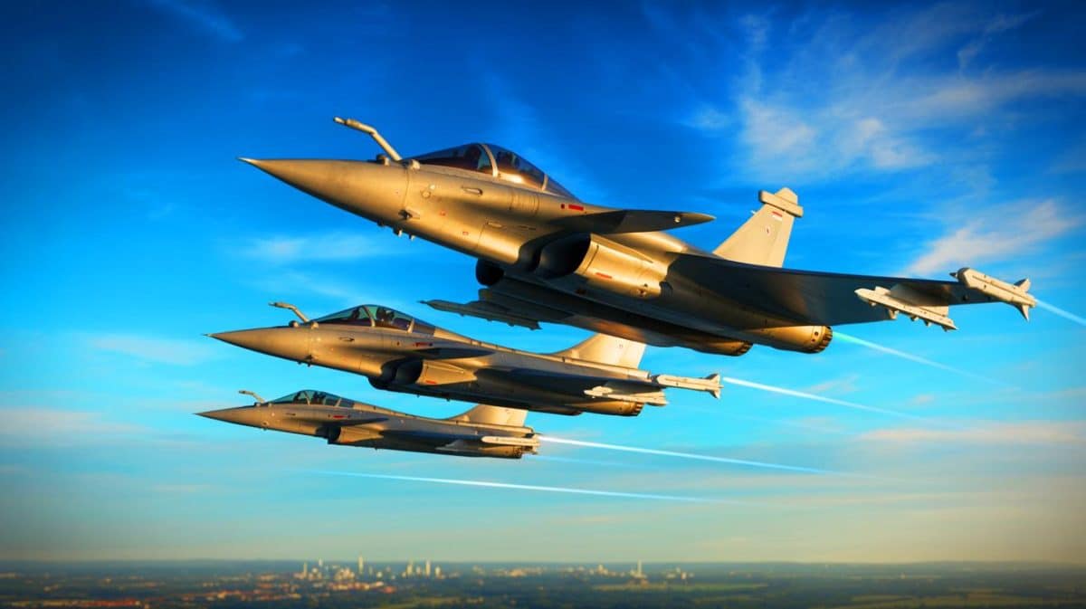 « Face aux drones russes » : Macron envoie trois Rafale en Pologne, un geste fort qui ravive les tensions avec Moscou Illustration de l'engagement des Rafale français pour la protection de l'espace aérien polonais face aux drones russes.