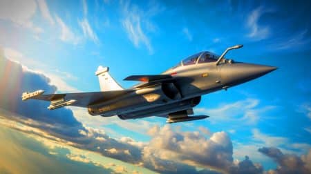 Illustration de la célébration de la livraison du 300ᵉ Rafale par Dassault Aviation.