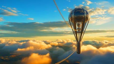 Illustration de l'éolienne volante S1500 testée par la Chine pour révolutionner la production énergétique.