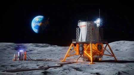 Illustration de la collaboration entre Framatome et l'ENEA pour développer un réacteur nucléaire lunaire.