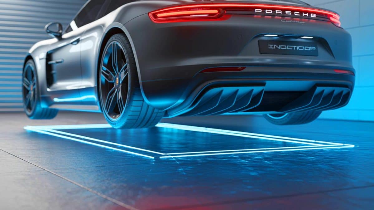 Illustration de la contrainte dimensionnelle empêchant l'intégration de la recharge par induction sur certains modèles Porsche.