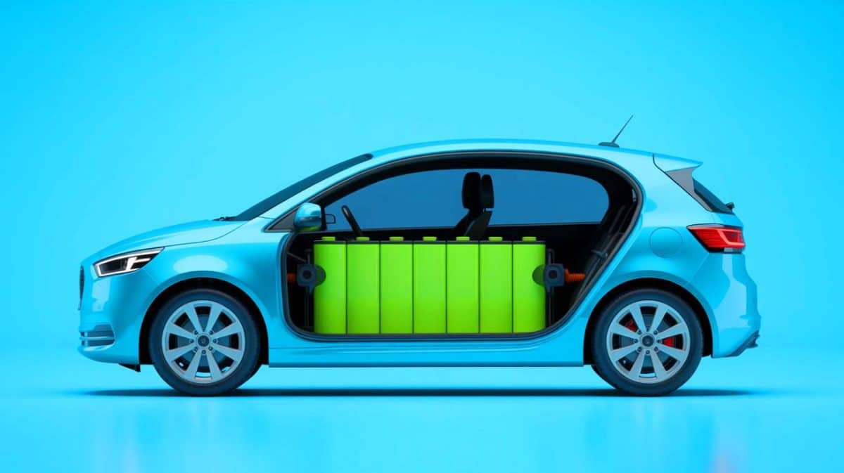 Illustration de la fabrication industrielle de batteries à électrolyte solide.