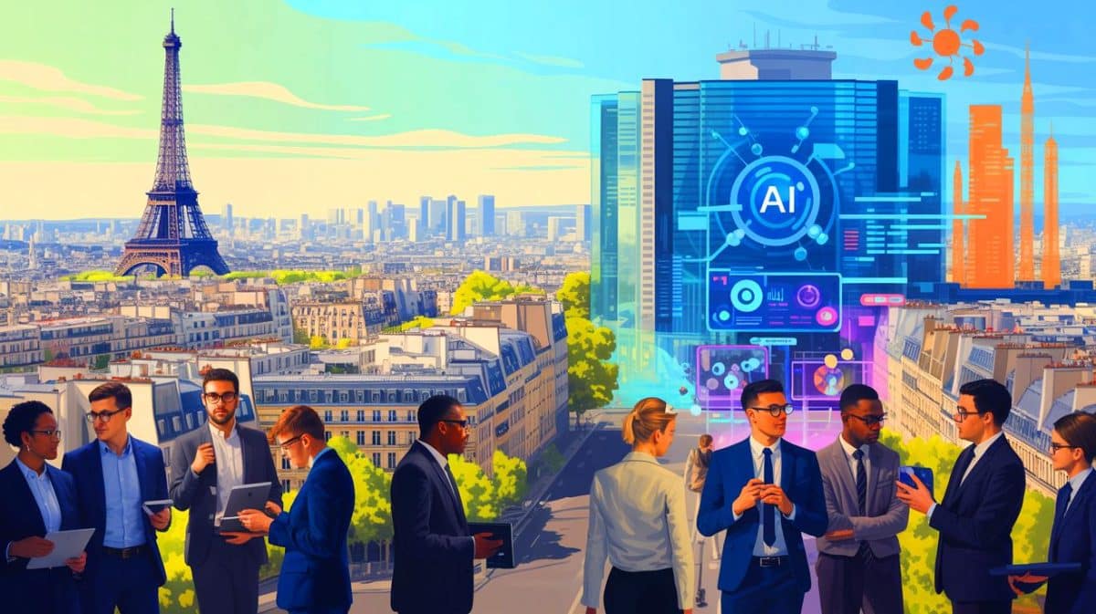 Illustration de l'implantation d'Anthropic à Paris, renforçant sa présence en Europe dans le secteur de l'intelligence artificielle.