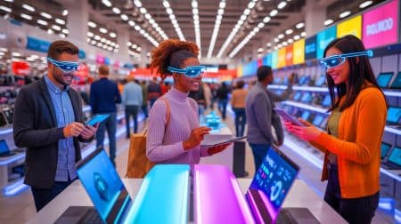 Illustration de l'utilisation des intelligences artificielles pour optimiser les achats du Black Friday.
