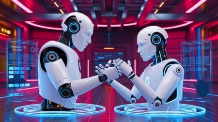 Illustration de la rivalité entre OpenAI et Google dans le domaine de l'intelligence artificielle.