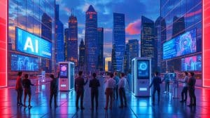 Illustration de la compétition technologique entre la Chine et les États-Unis dans le domaine de l'intelligence artificielle.