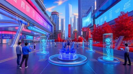 Illustration de l'essor de l'intelligence artificielle dans la création de séries télévisées en Chine.